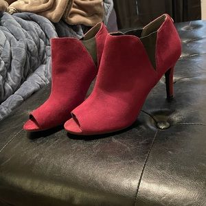 Peep toe booties